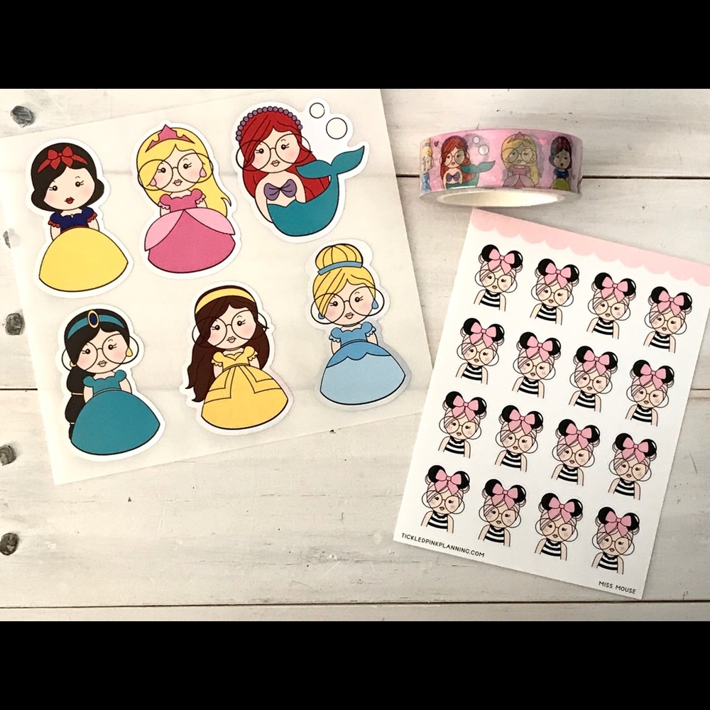 SOLD Disney Princess Mickey stickers washi